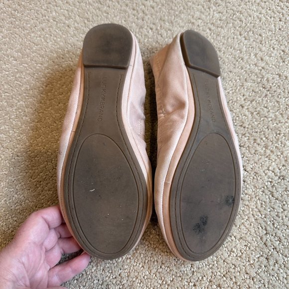 Lucky Brand Ballet Flats Erin Leather Beige Size 7.5 Boho Neutral Classic - Picture 8 of 9
